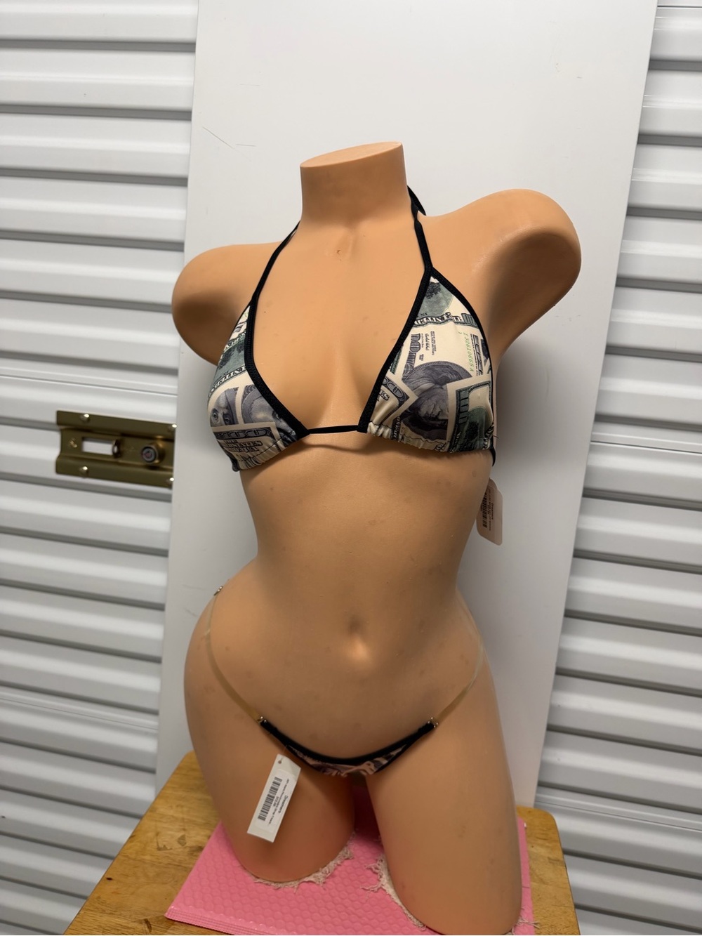 Dreamers Money Print Bikini Set - Black Trim